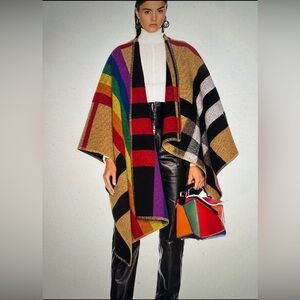 BURBERRY MEGA CHECK RAINBOW 🌈 RUNWAY PRIDE COLLECTION PONCHO CAPE